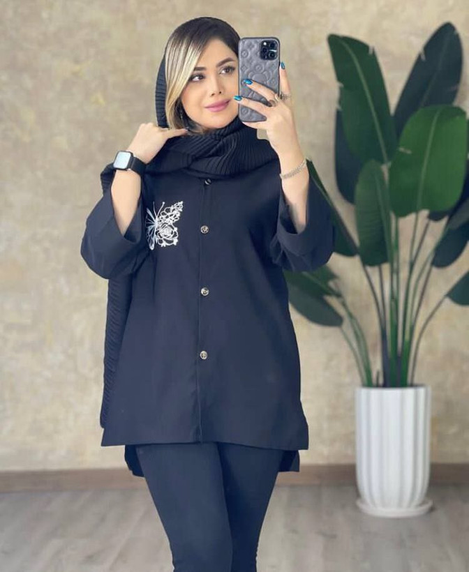 شومیز مانتویی طرح پروانه