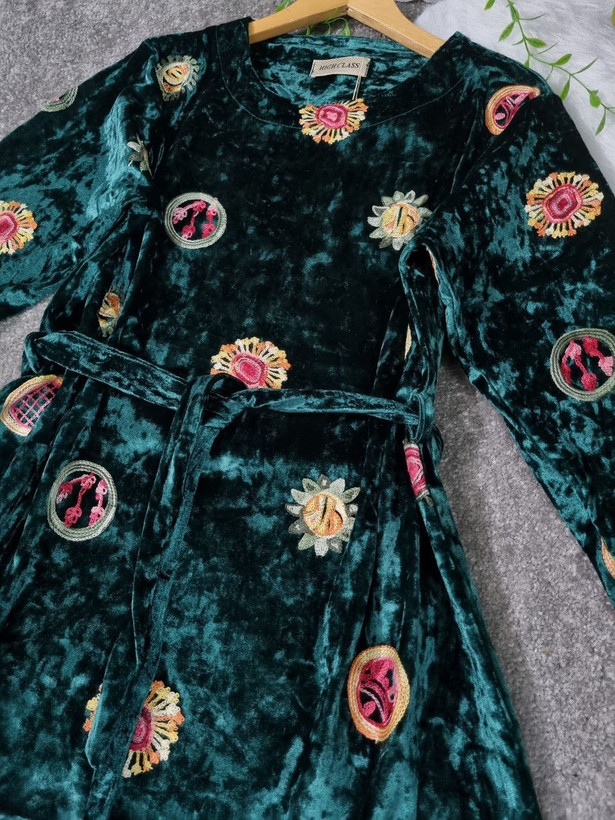 تونیک کاملیا مخمل خارجی درجه یک خامه دوزی شده