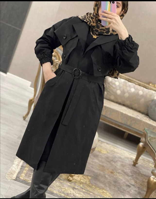 مانتو بارانی بلند مدل صحرا جنس تی سی