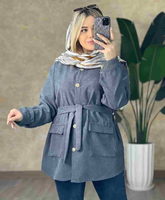 مانتو مخمل کبریتی ۳۴۵