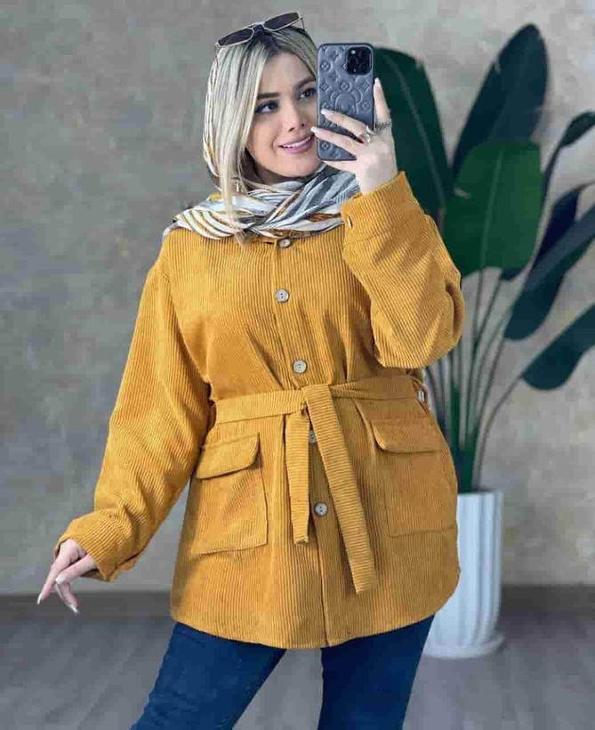 مانتو مخمل کبریتی ۳۴۵