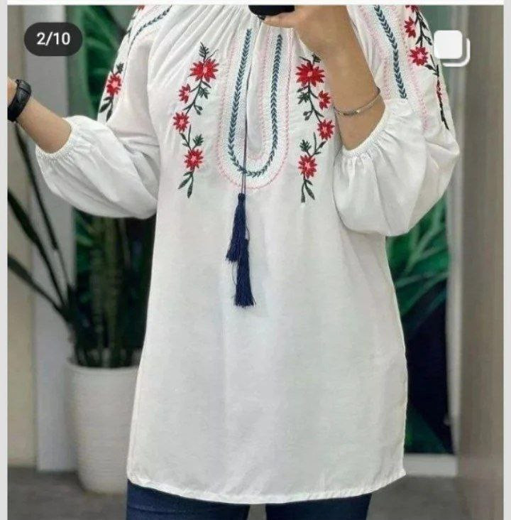 شومیز گلدوزی بسیار شیک تنخور عالی
