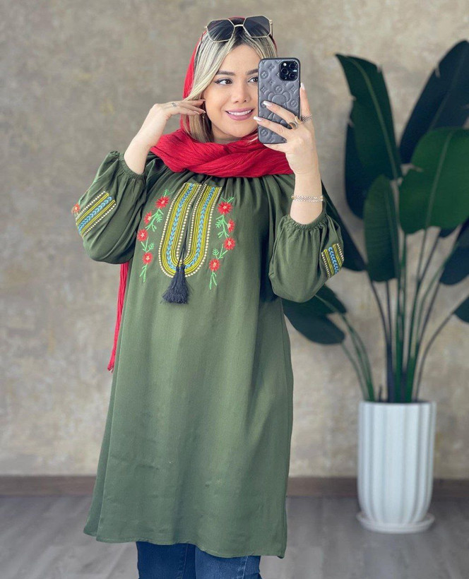 شومیز گلدوزی بسیار شیک تنخور عالی