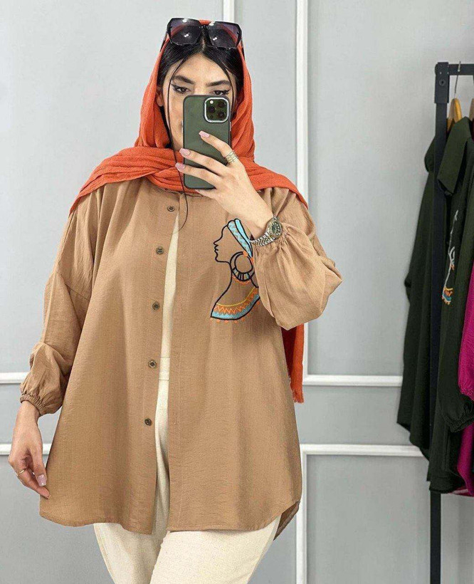 شومیز مانتویی عیدانه طرح سرخپوستی جنس بی نظیر تنخور جذاب