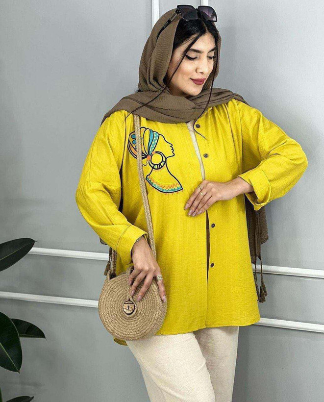 شومیز مانتویی عیدانه طرح سرخپوستی جنس بی نظیر تنخور جذاب
