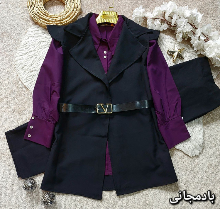 شومیز وست و شلوار ست چهار تیکه رویا