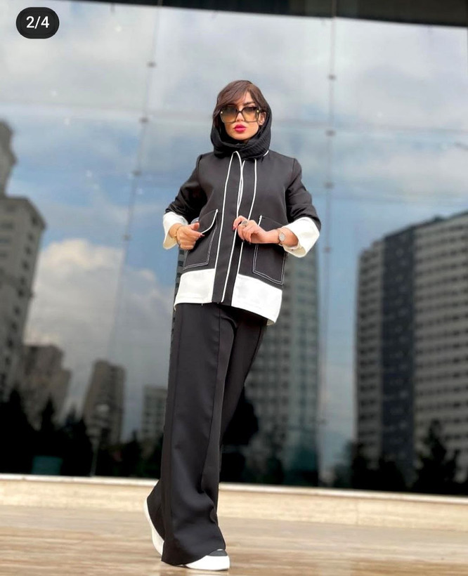 مانتو کتی و شلوار ست گلرج جنس مازراتی تضمین شده
