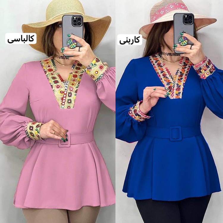شومیز مجلسی یلدا جنس الیزه اعلا و خرج کار سوزن دوزی شده