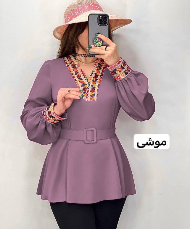 شومیز مجلسی یلدا جنس الیزه اعلا و خرج کار سوزن دوزی شده