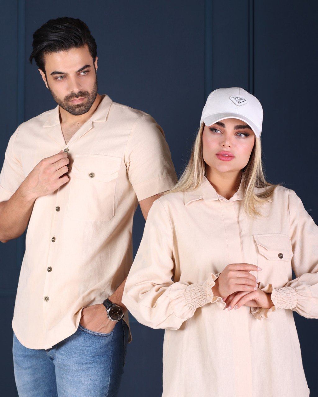 شومیز و پیراهن مردانه طرح دورین جنس لینن قیمت نوشته شده برای تکی هست.