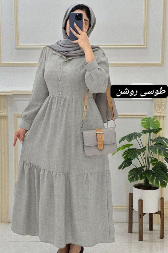 مانتو بلند پیراهنی جنس شانتون