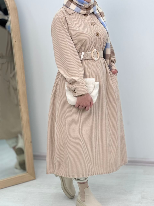 کفتان پاییزه مخمل کبریتی