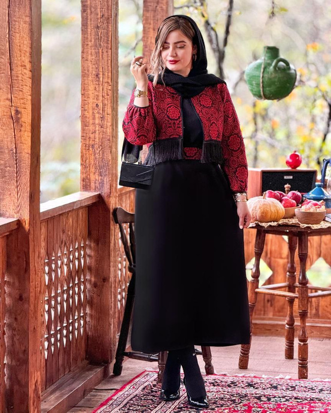 کت سارافون کمربند یلدایی