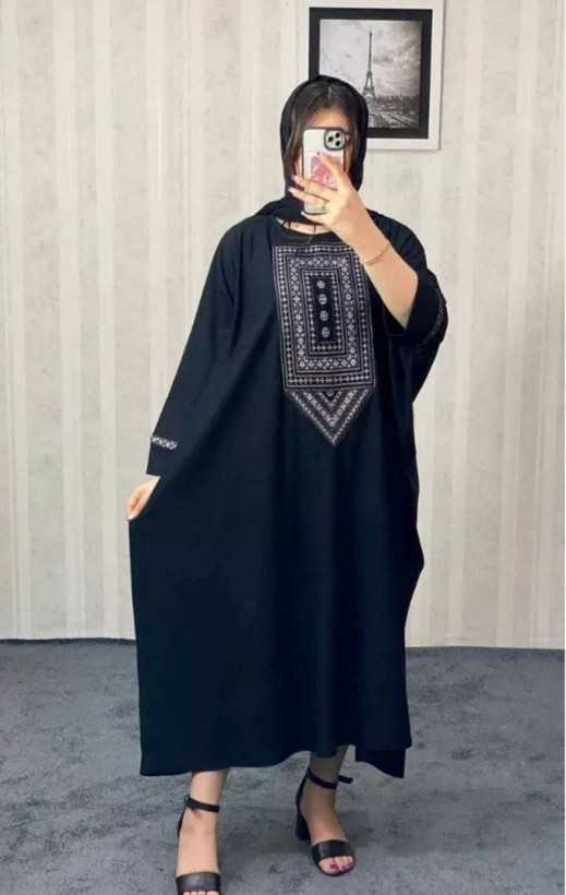 مانتو بلند مدل کتیبه جنس ابروبادی