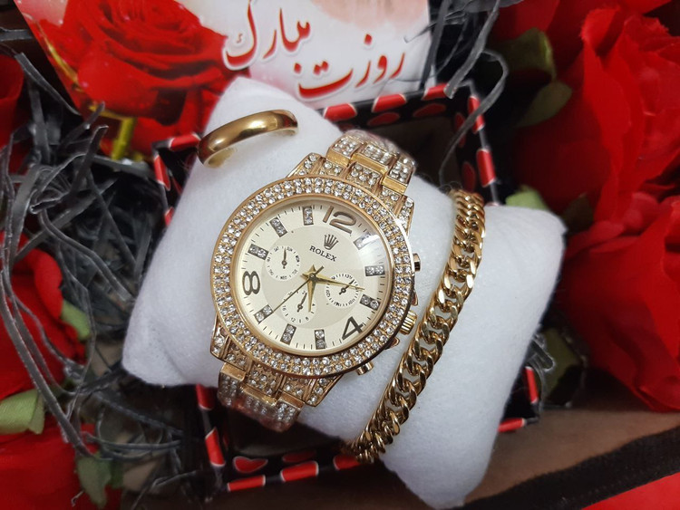 ساعت زنانه و دخترانه باکس کامل هدیه ولنتاین