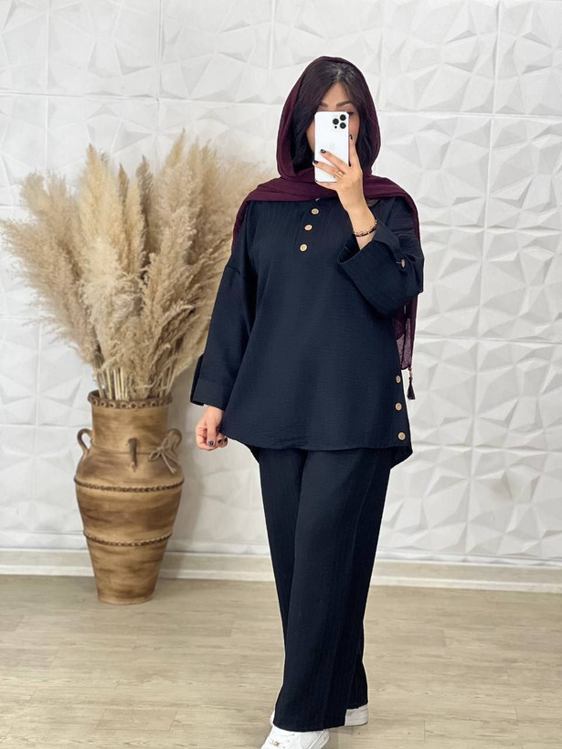 توتیک شلوار بغل دکمه جنس شانتون صوفیا
