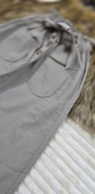 شلوار مام کمر هویجی جنس کتان کش