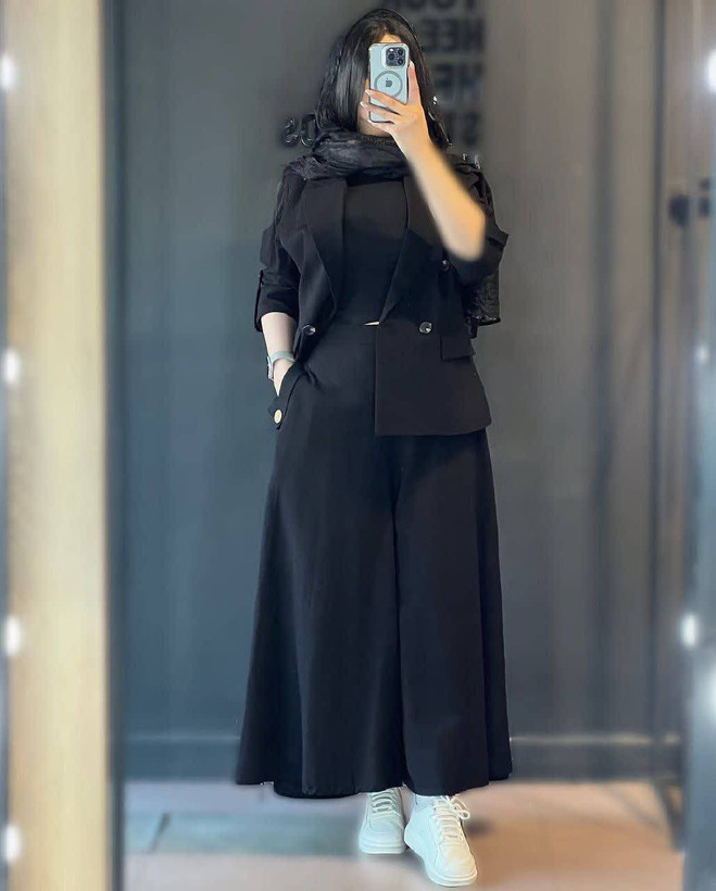 ست کت شلوار دخترانه و زنانه مدل شیکا جنس لنین نچرال مناسب محرم بسیار شیک تنخور عالی