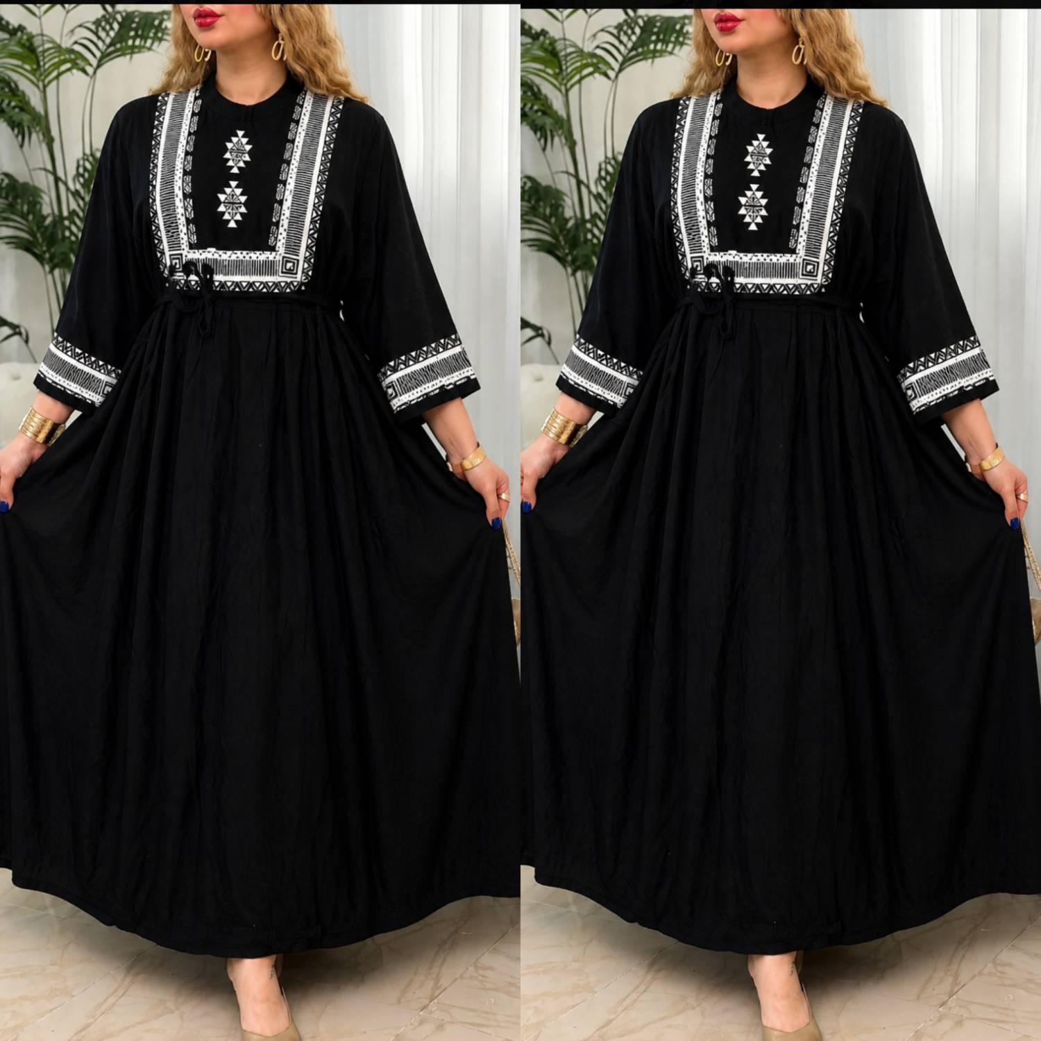 پیراهن بلند مدل فریبا جنس نخی وارداتی
