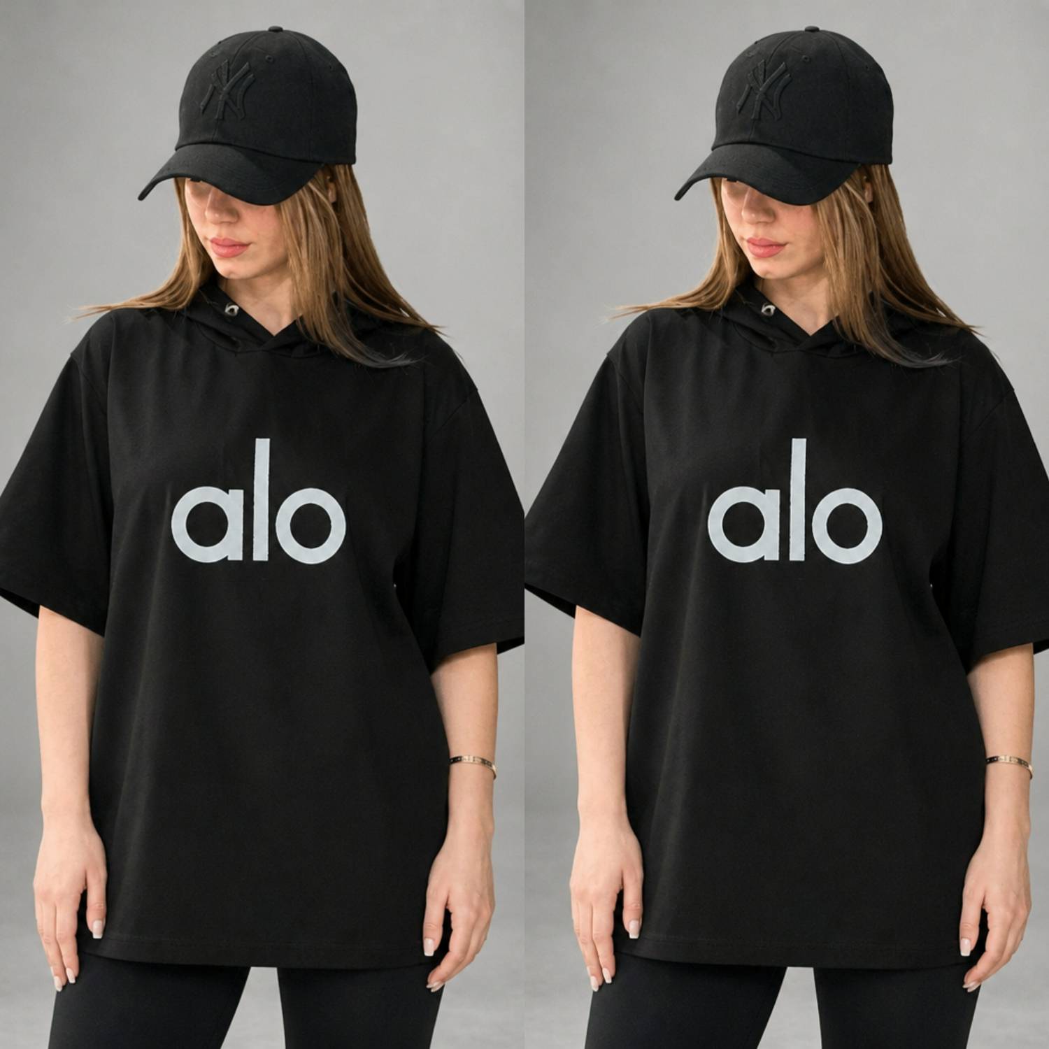 تیشرت باکسی کلاه دار alo بیرون پوش