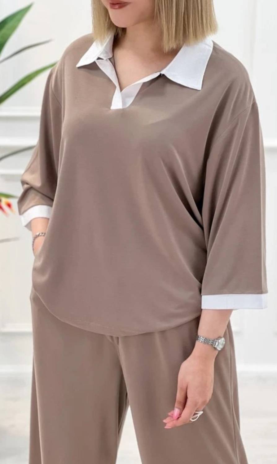 ست پلوشرت و شلوار زنانه جنس مازراتی