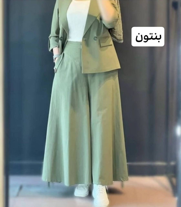 ست کت شلوار مدل چکاوک جنس مازراتی بسیار شیک تنخور عالی فری ۳۸ تا ۴۶