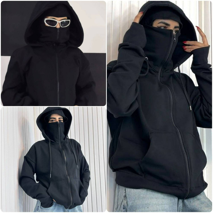 سوییشرت دخترانه و پسرانه مدل نینجایی جنس دورس تو کرکی فری سایز ۳۸ تا ۴۶