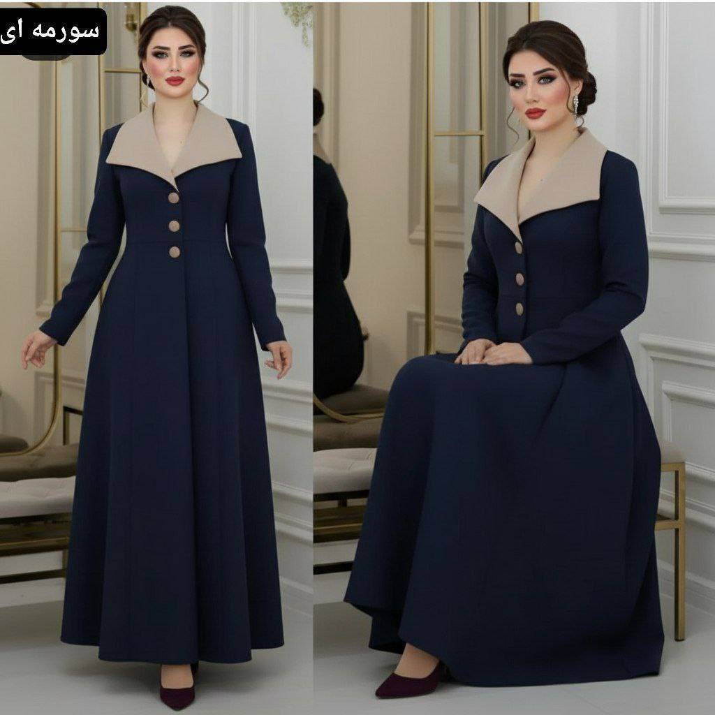پیراهن بلند زنانه مدل آتنا جنس مازراتی بسیار شیک تنخور عالی