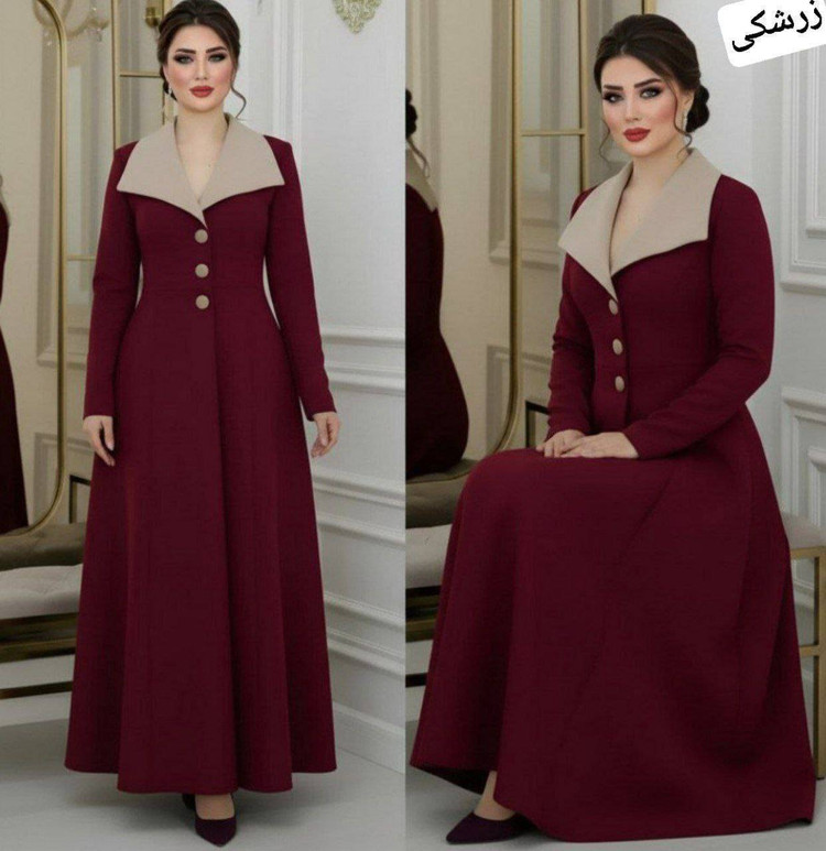 پیراهن بلند زنانه مدل آتنا جنس مازراتی بسیار شیک تنخور عالی