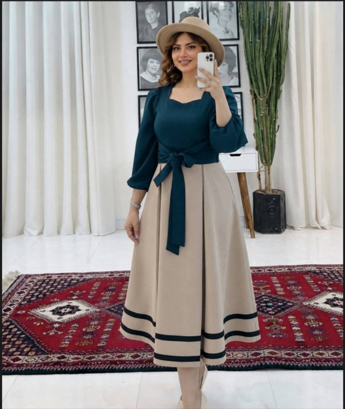 پیراهن مجلسی یلدایی مدل رویا جنس مازراتی نخ توییست درجه یک بسیار شیک تنخور عالی