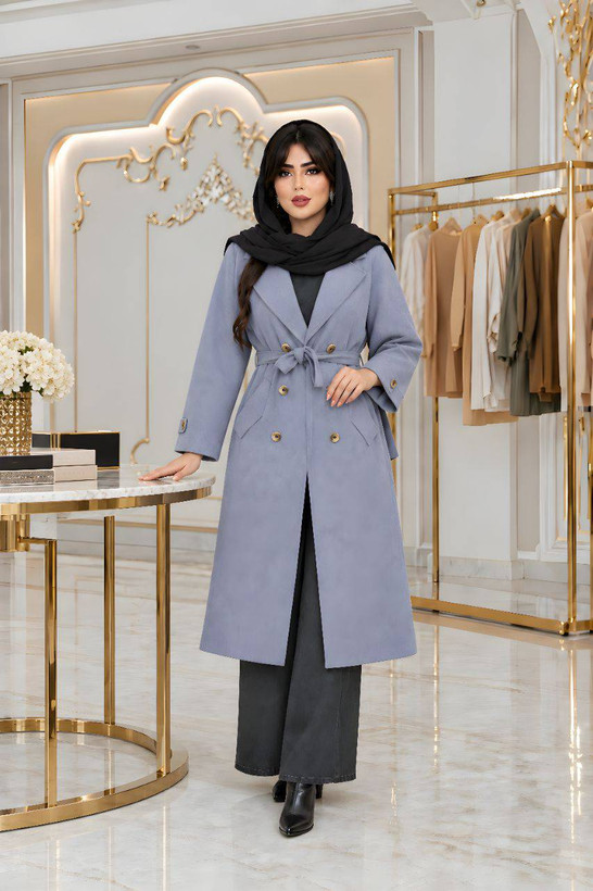 مانتو پاییزه مدل سلین جنس مخمل کبریتی ریز