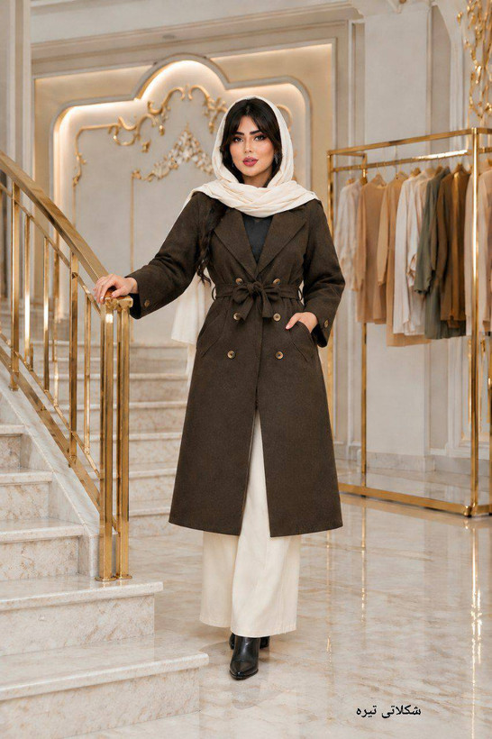 مانتو پاییزه مدل سلین جنس مخمل کبریتی ریز