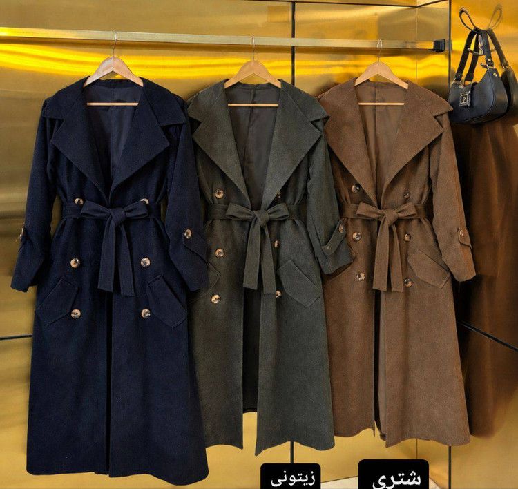 مانتو پاییزه مدل سلین جنس مخمل کبریتی ریز