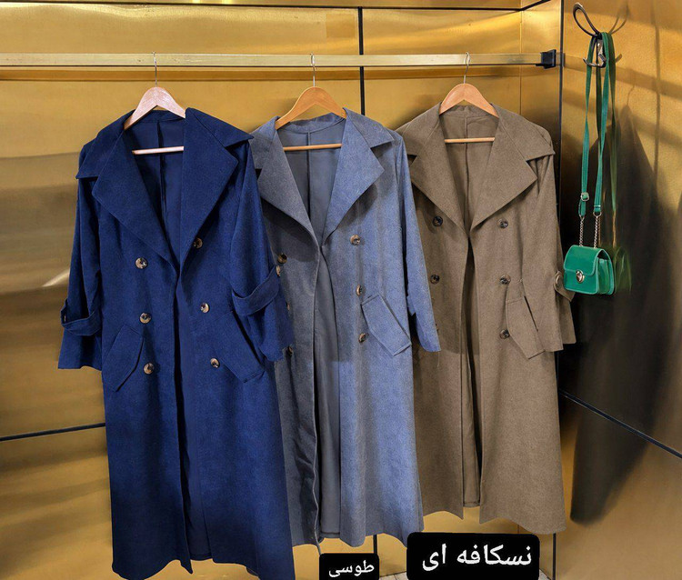 مانتو پاییزه مدل سلین جنس مخمل کبریتی ریز