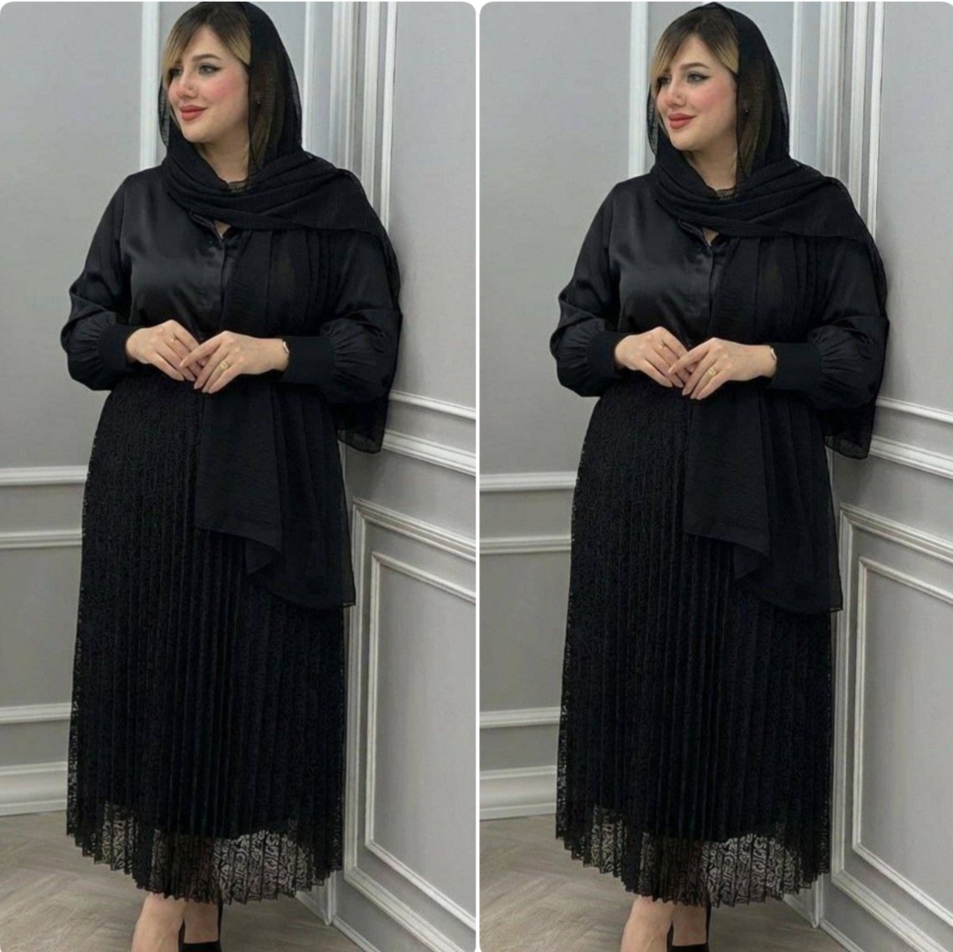 دامن زنانه جنس  گیپور درجه یک و آستر دار مدل پلیسه