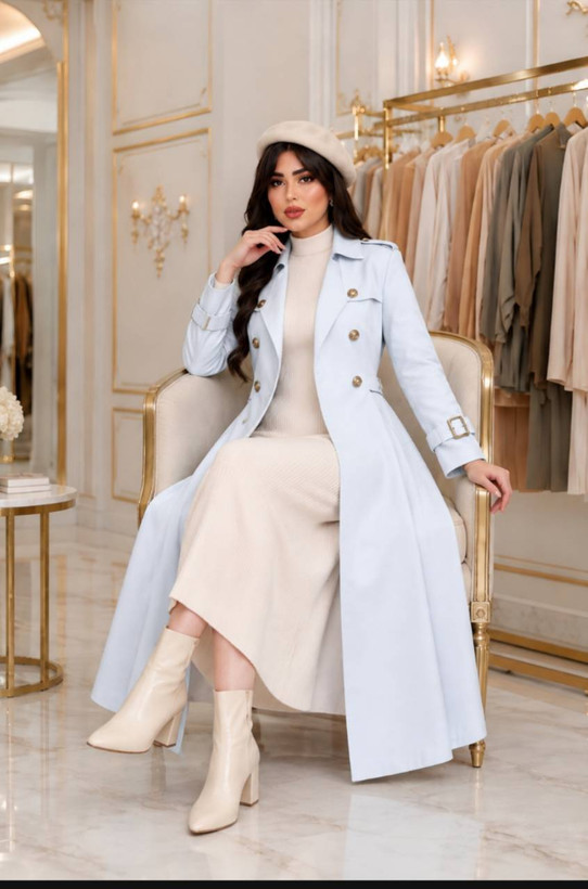 بارانی زنانه و دخترانه مدل صدف جنس کتان تی سی