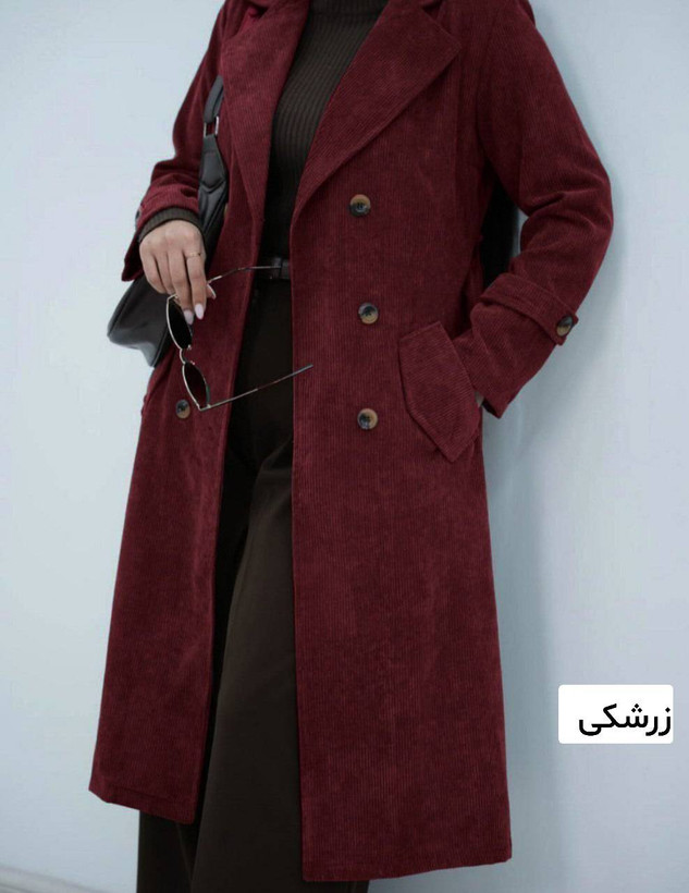 مانتو پاییزه ساناز جنس مخمل کبریتی ریز بسیار شیک تنخور عالی