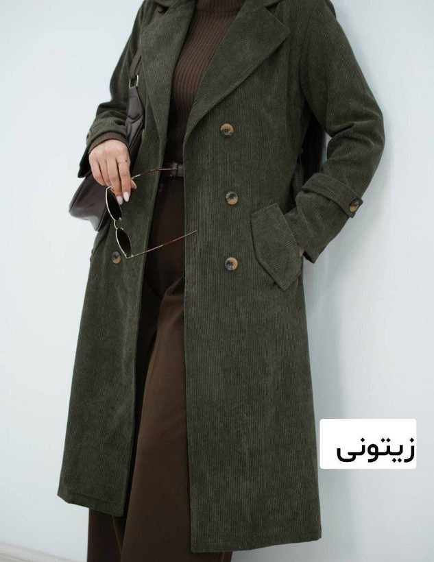 مانتو پاییزه ساناز جنس مخمل کبریتی ریز بسیار شیک تنخور عالی