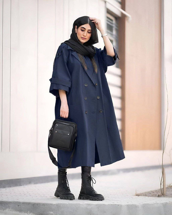 مانتو بلند پاییزه مدل آنا جنس کتان پلاس ایرانی.دانشجویی