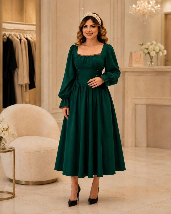 پیراهن عروسکی دخترانه و زنانه مدل شادی جنس الیزه فری سایز ۳۸ تا ۴۶ تنخور عالی بسیار شیک